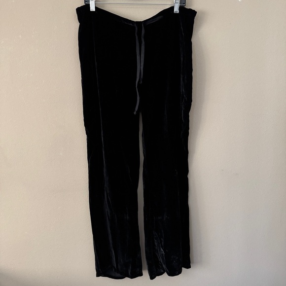 NWT Chaser Black Silk Blend Velvet Lounge Pants M - Picture 1 of 6